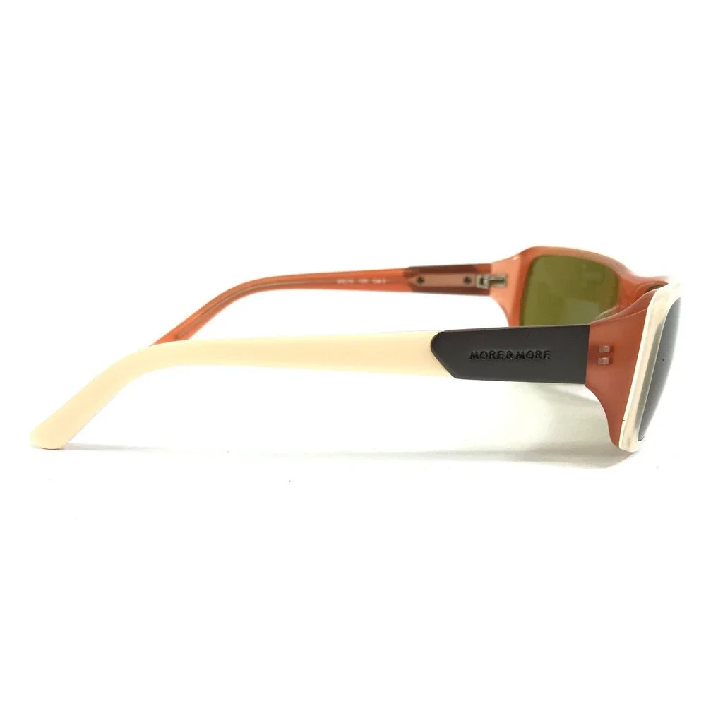 More & More Sunglasses Mod.54290 Col.230 Nude Orange Rectangle with Green Lenses